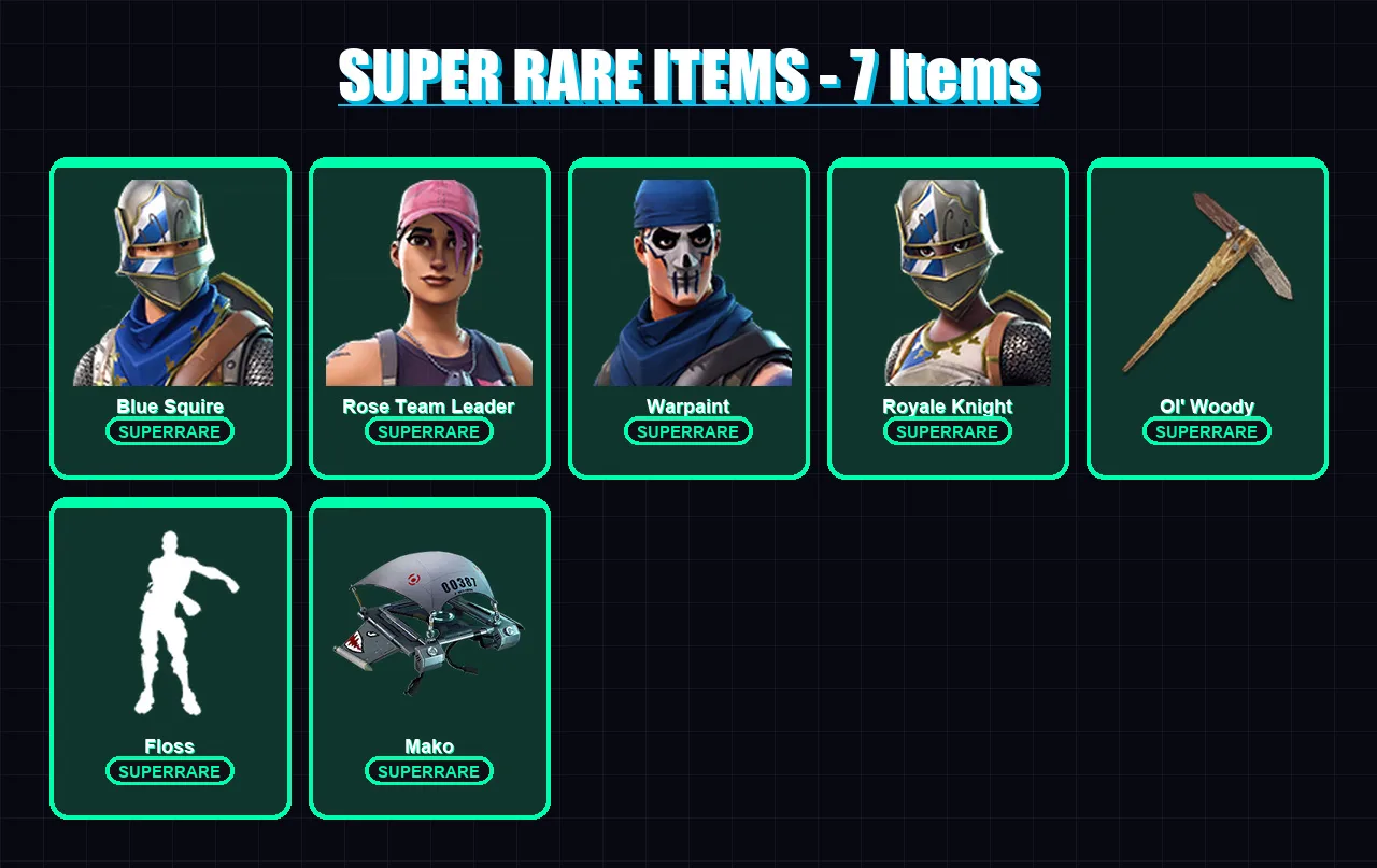 [PC/XBOX/PSN] | Blue Squire | Rose Team Leader | Warpaint | Royale Knight | Rox | 10 skin | 11 pickaxe | 16 emote | 18 glider | Lv228 — Fortnite account