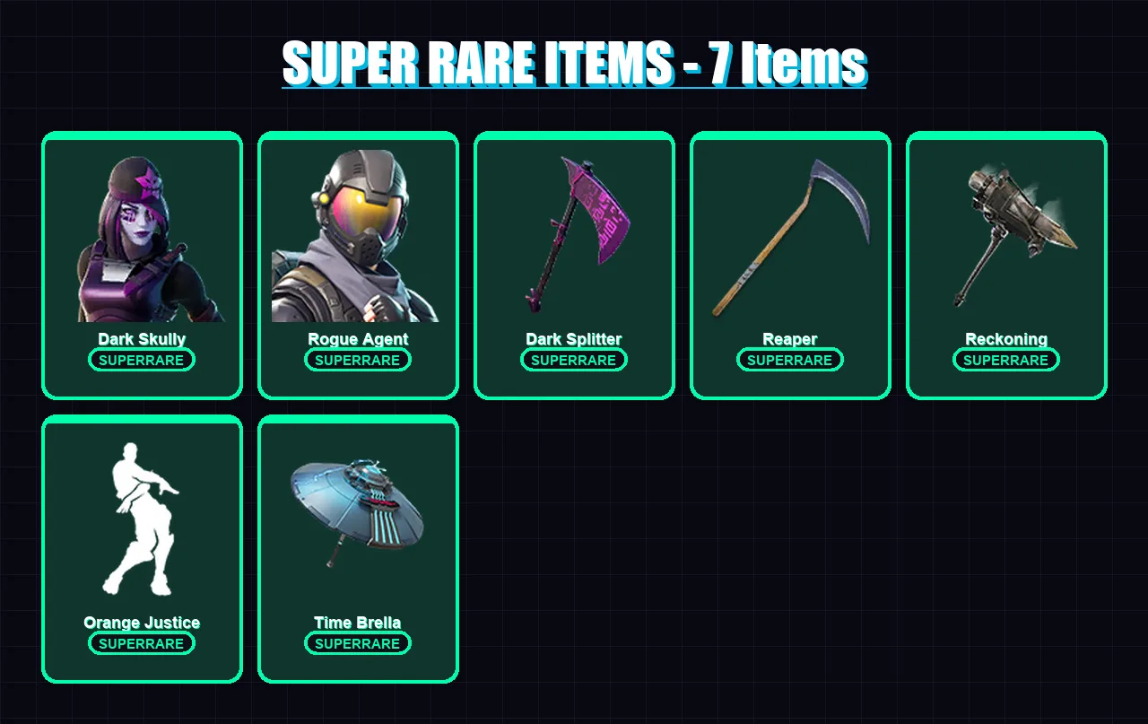 [PC/PSN] | Dark Skully | Rogue Agent | Valor | Ronin | Lynx | 119 skin | 126 pickaxe | 138 emote | 122 glider | Lv1727