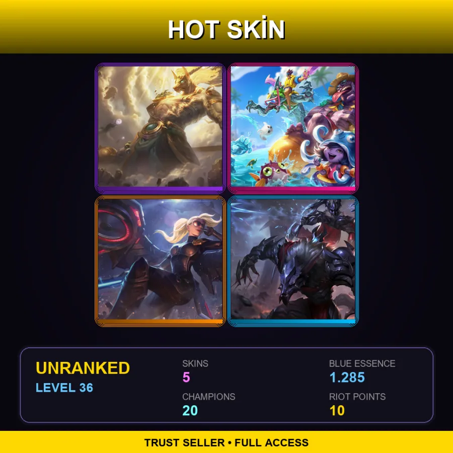 EUNE | Lv36 | Unranked | 5 Skin | 20 Champ