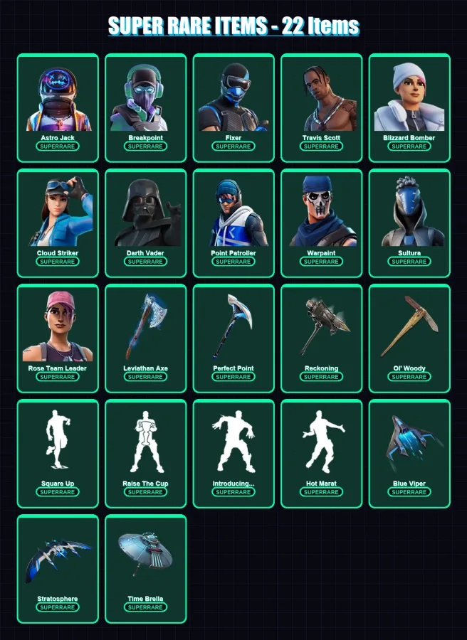 [PS4/PS5/PC] | Astro Jack | Breakpoint | Fixer | Travis Scott | Blizzard Bomber | 443 skin | 461 pickaxe | 447 emote | 337 glider | Lv4764