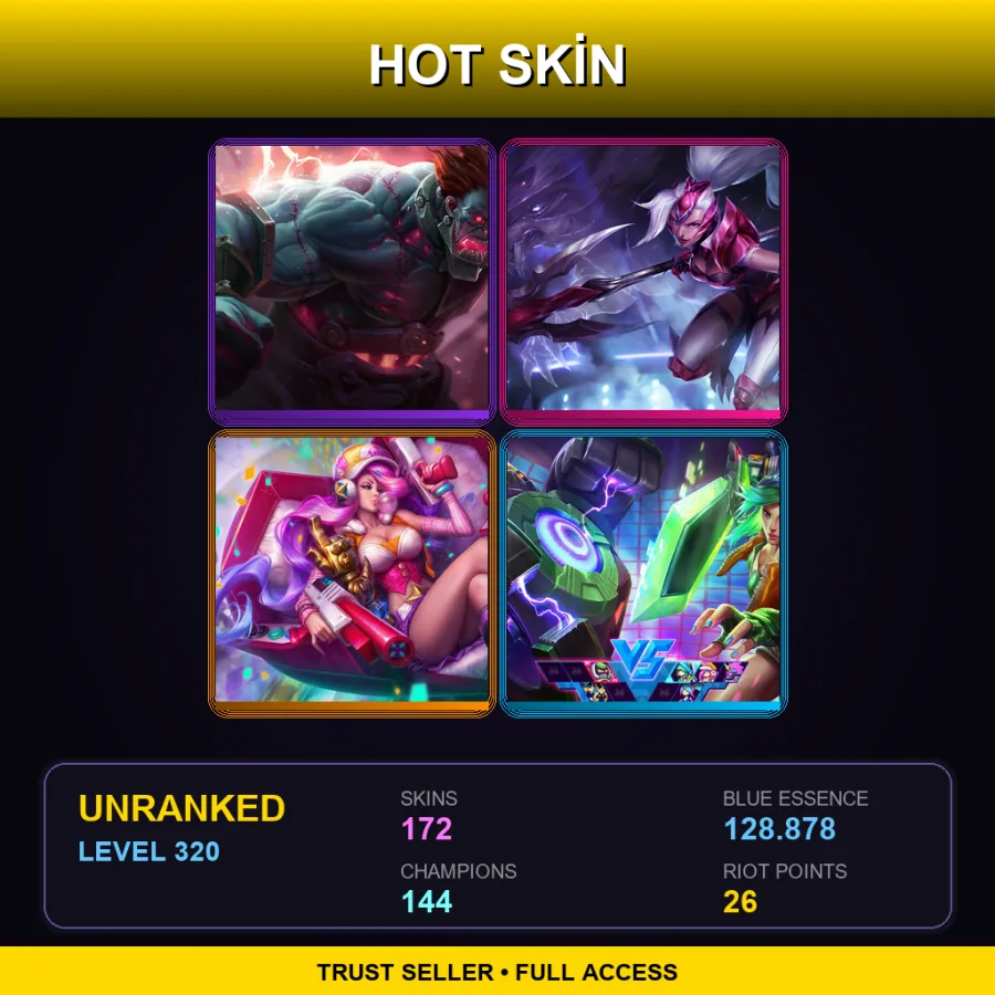 LAS | Lv320 | Unranked | 172 Skin | 144 Champ