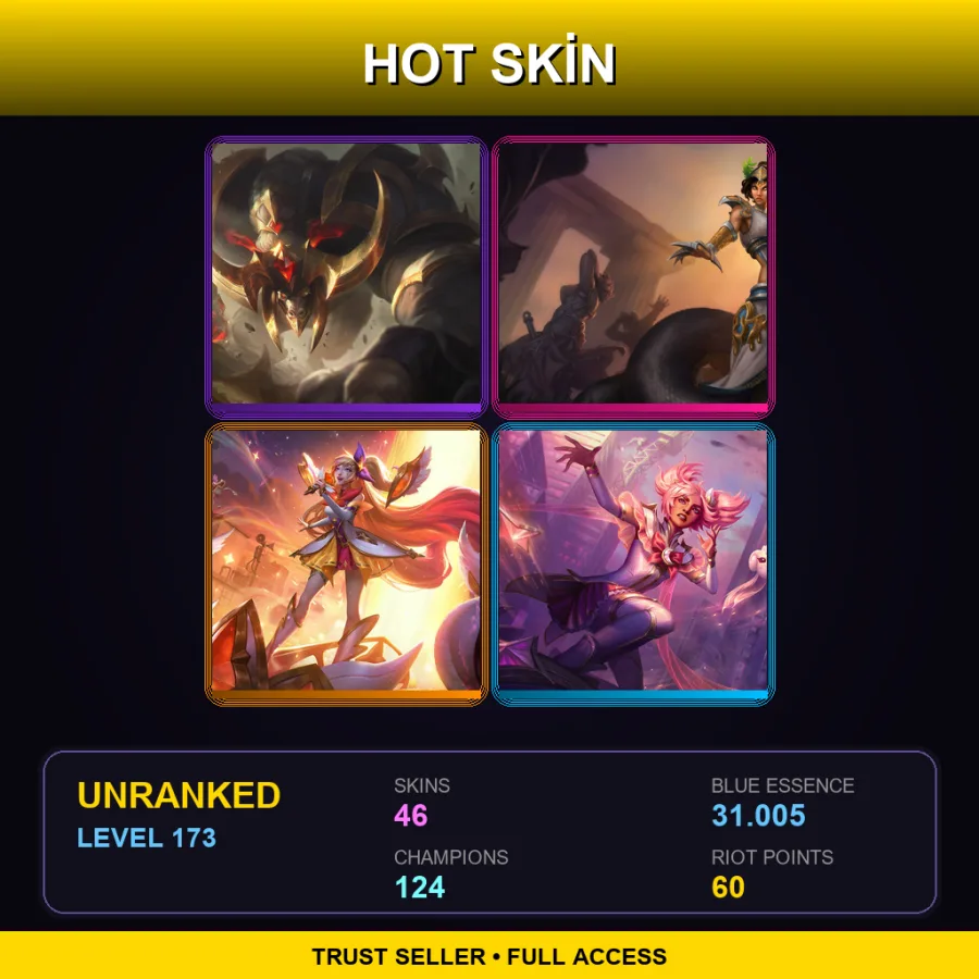 NA | Lv173 | Unranked | 46 Skin | 124 Champ