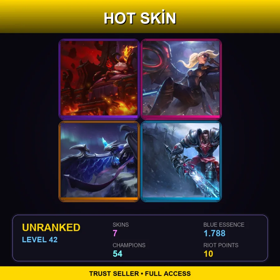 EUW | Lv42 | Unranked | 7 Skin | 54 Champ