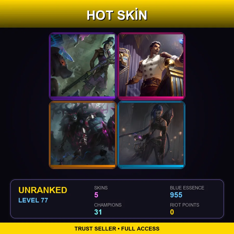 LAN | Lv77 | Unranked | 5 Skin | 31 Champ