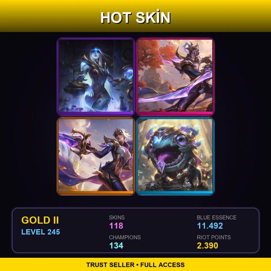 LAN | Lv245 | Gold II | 118 Skin | 134 Champ