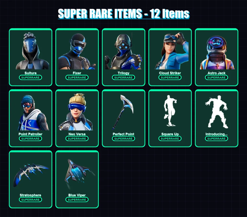 [PC/PSN] | Sultura | Fixer | Trilogy | Cloud Striker | Astro Jack | 100 skin | 81 pickaxe | 113 emote | 75 glider | Lv1069