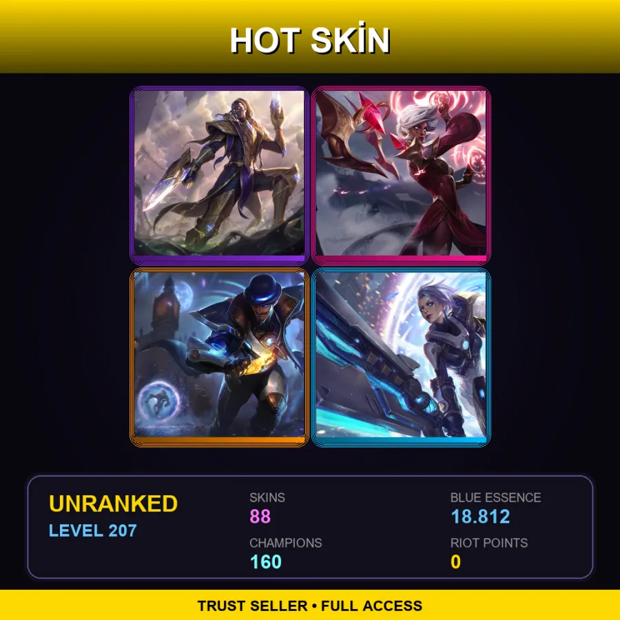 SG | Lv207 | Unranked | 88 Skin | 160 Champ