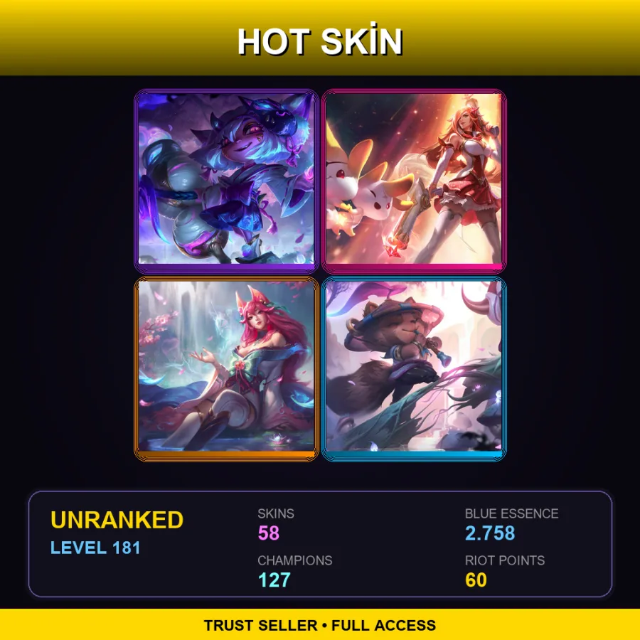 LAS | Lv181 | Unranked | 58 Skin | 127 Champ
