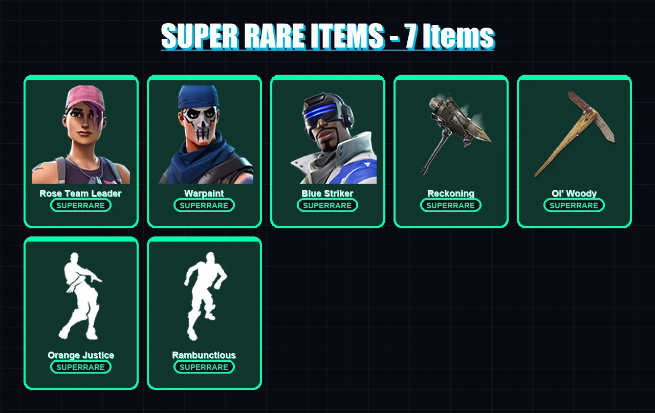 [PS4/PS5/XBOX/PC] | Rose Team Leader | Warpaint | Blue Striker | Enforcer | Ragnarok | 32 skin | 16 pickaxe | 25 emote | 20 glider | Lv139 — Fortnite account