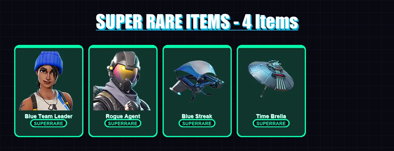 [PS4/PS5/XBOX/PC] | Blue Team Leader | Rogue Agent | Omegarok | Spectra Knight | Lil Split | 10 skin | 12 pickaxe | 10 emote | 12 glider | Lv115