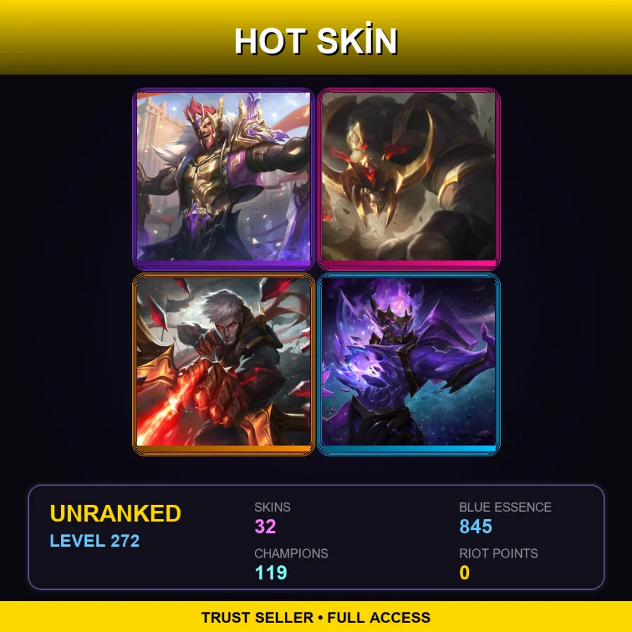 EUNE | Lv272 | Unranked | 32 Skin | 119 Champ — LoL account