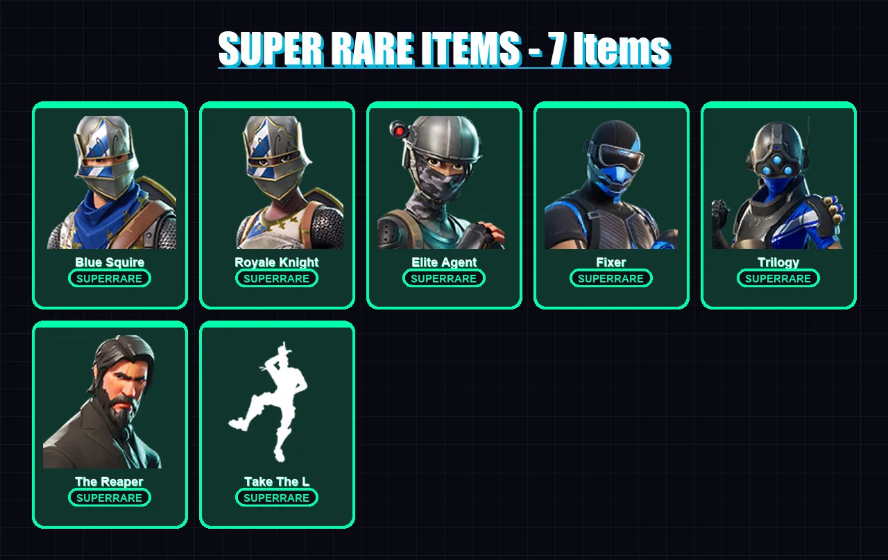 [PS4/PS5/XBOX/PC] | Blue Squire | Royale Knight | Elite Agent | Fixer | Trilogy | 15 skin | 14 pickaxe | 17 emote | 19 glider | Lv259