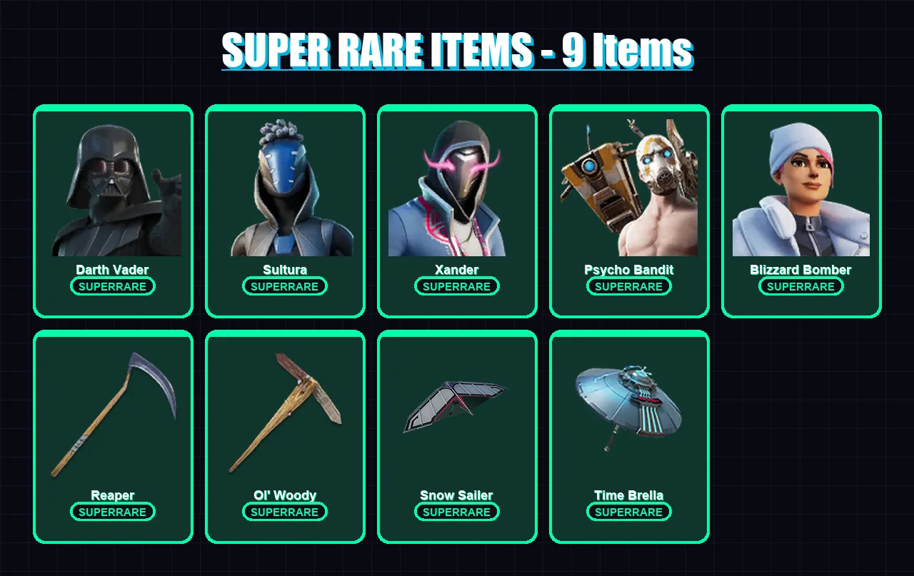 [PS4/PS5/XBOX/PC] | Darth Vader | Sultura | Xander | Psycho Bandit | Blizzard Bomber | 638 skin | 581 pickaxe | 495 emote | 282 glider | Lv5982