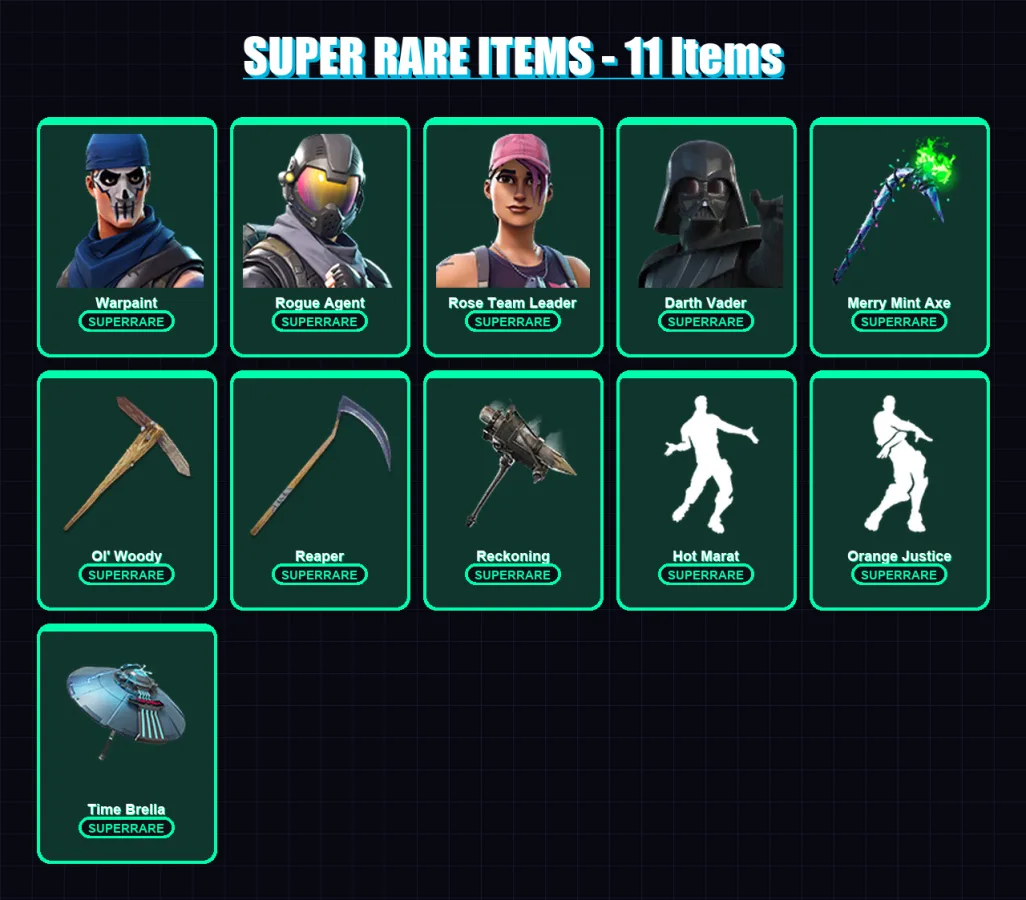 [PC/XBOX/PSN] | Warpaint | Rogue Agent | Rose Team Leader | Darth Vader | Luxe | 125 skin | 123 pickaxe | 122 emote | 113 glider | Lv1617