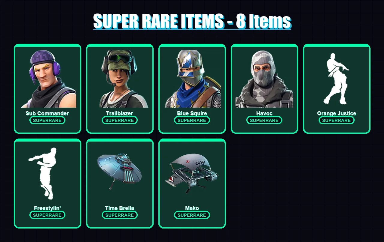 [PC/XBOX/PSN] | Sub Commander | Trailblazer | Blue Squire | Havoc | Drift | 16 skin | 17 pickaxe | 19 emote | 21 glider | Lv288