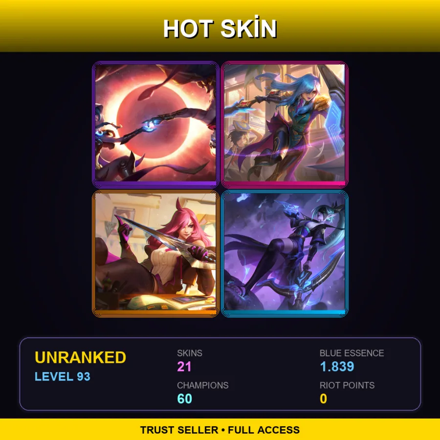 LAN | Lv93 | Unranked | 21 Skin | 60 Champ — Marauder Ashe