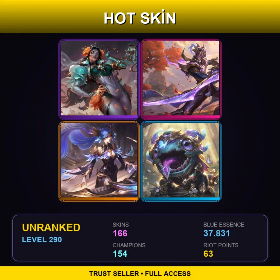 BR | Lv290 | Unranked | 166 Skin | 154 Champ