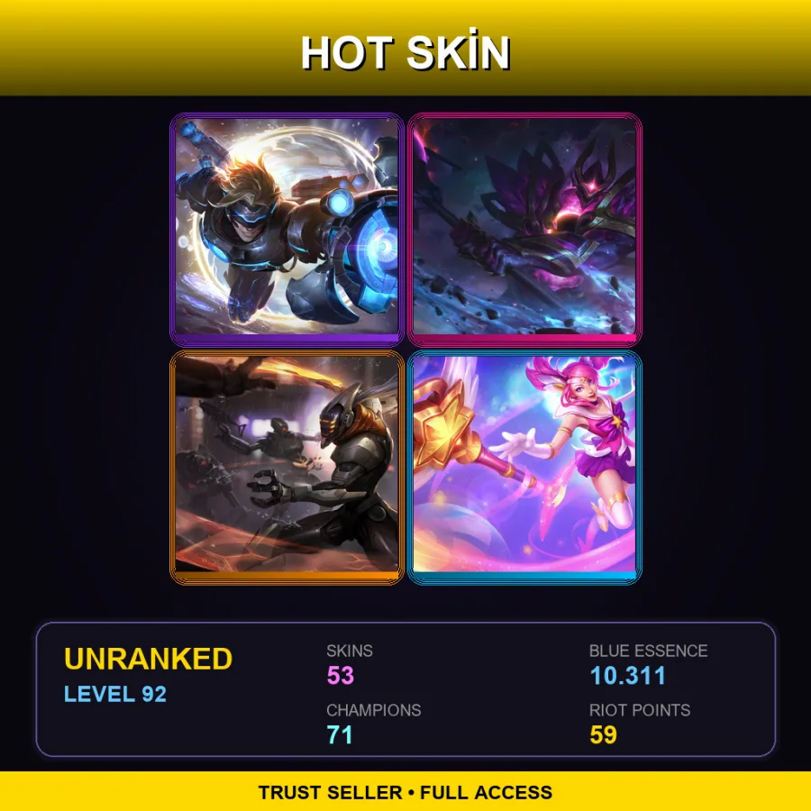 EUNE | Lv92 | Unranked | 53 Skin | 71 Champ — Heartseeker Yuumi