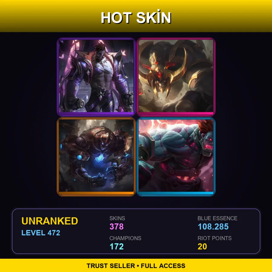 VN | Lv472 | Unranked | 378 Skin | 172 Champ — Program Leblanc