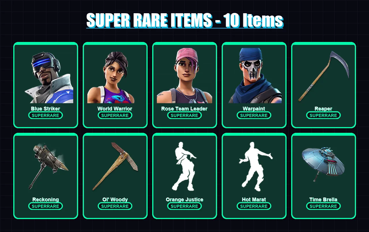 [PS4/PS5/XBOX/PC] | Blue Striker | World Warrior | Rose Team Leader | Warpaint | Calamity | 111 skin | 103 pickaxe | 96 emote | 100 glider | Lv1594 — Fortnite account