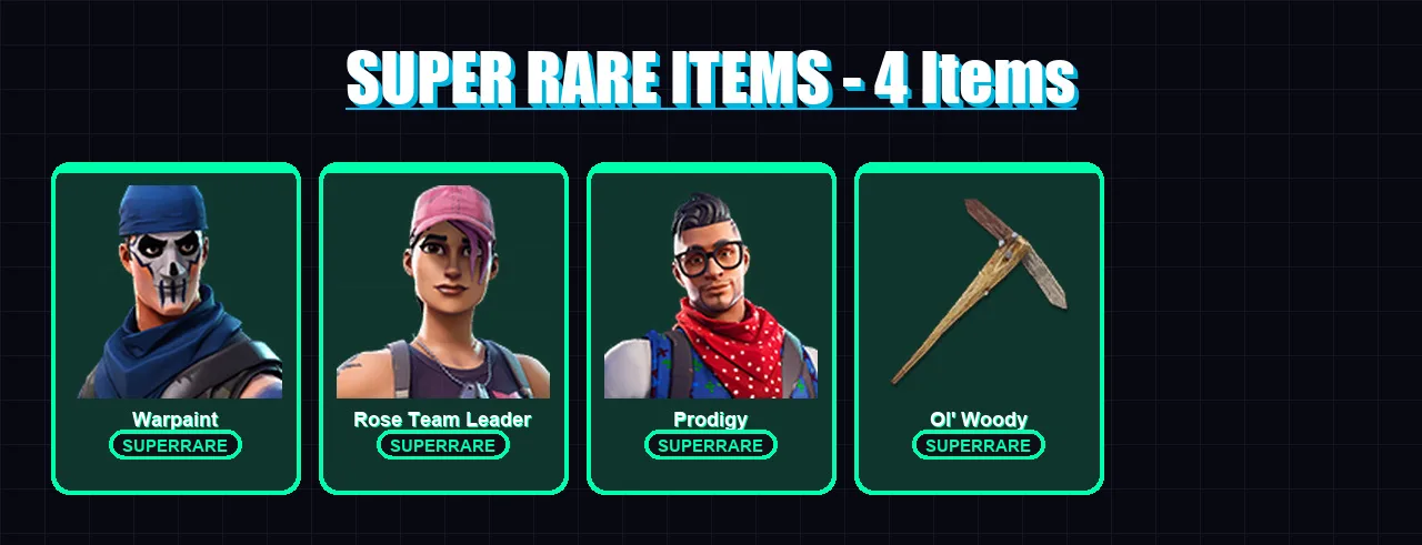 [PS4/PS5/XBOX/PC] | Warpaint | Rose Team Leader | Prodigy | Sentinel | Blackheart | 19 skin | 21 pickaxe | 21 emote | 17 glider | Lv243