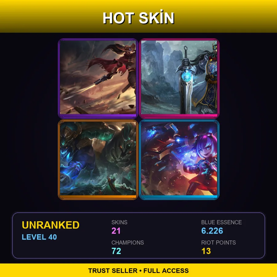 EUNE | Lv40 | Unranked | 21 Skin | 72 Champ