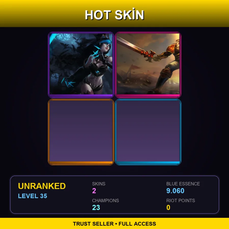 LAN | Lv35 | Unranked | 2 Skin | 23 Champ — LoL account