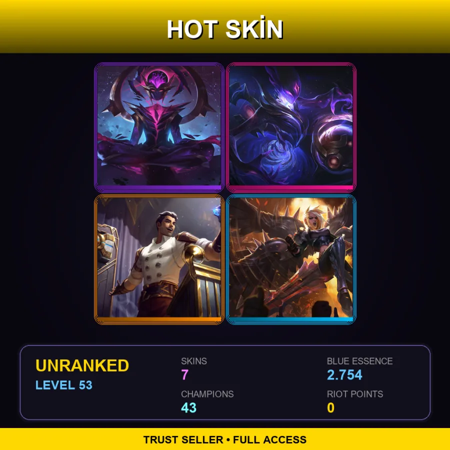 LAN | Lv53 | Unranked | 7 Skin | 43 Champ