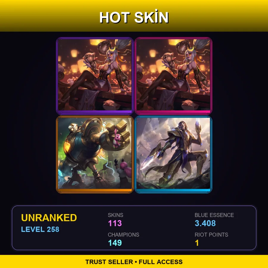 SG | Lv258 | Unranked | 113 Skin | 149 Champ
