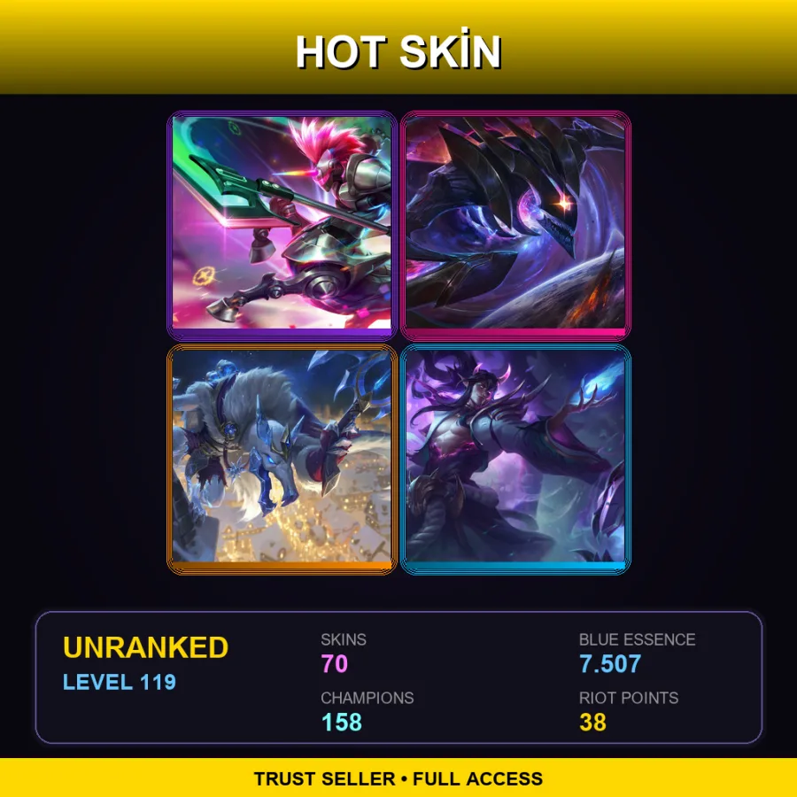 SG | Lv119 | Unranked | 70 Skin | 158 Champ — Sugar Rush Ziggs