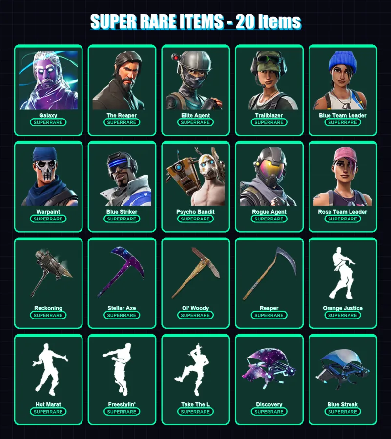 [PC/XBOX/PSN] | Galaxy | The Reaper | Elite Agent | Trailblazer | Blue Team Leader | 114 skin | 81 pickaxe | 77 emote | 81 glider | Lv823