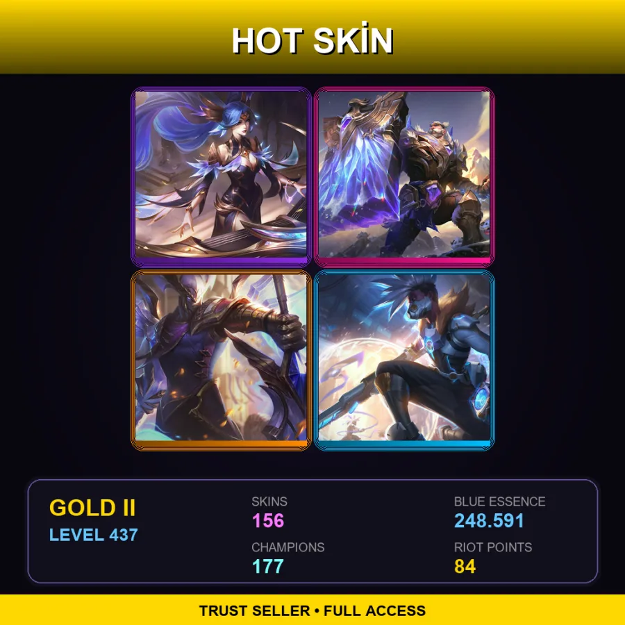 EUW | Lv437 | Gold II | 156 Skin | 177 Champ