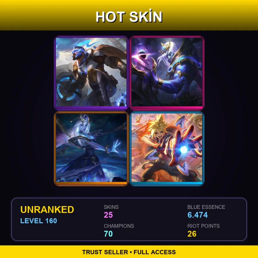 LAN | Lv160 | Unranked | 25 Skin | 70 Champ