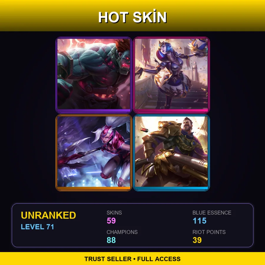 SG | Lv71 | Unranked | 59 Skin | 88 Champ