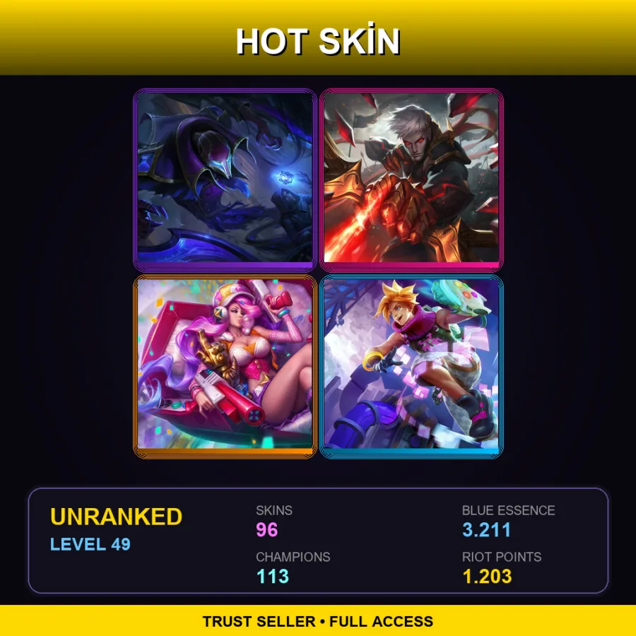 OCE | Lv49 | Unranked | 96 Skin | 113 Champ — Vandal Brand