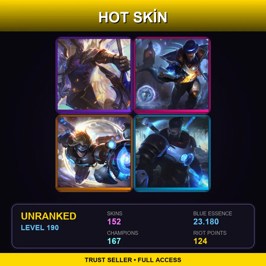 VN | Lv190 | Unranked | 152 Skin | 167 Champ