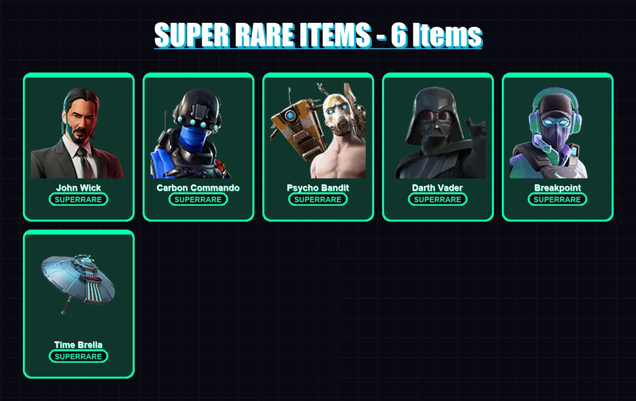 [PC/XBOX/PSN] | John Wick | Carbon Commando | Psycho Bandit | Darth Vader | Breakpoint | 190 skin | 240 pickaxe | 195 emote | 201 glider | Lv3388