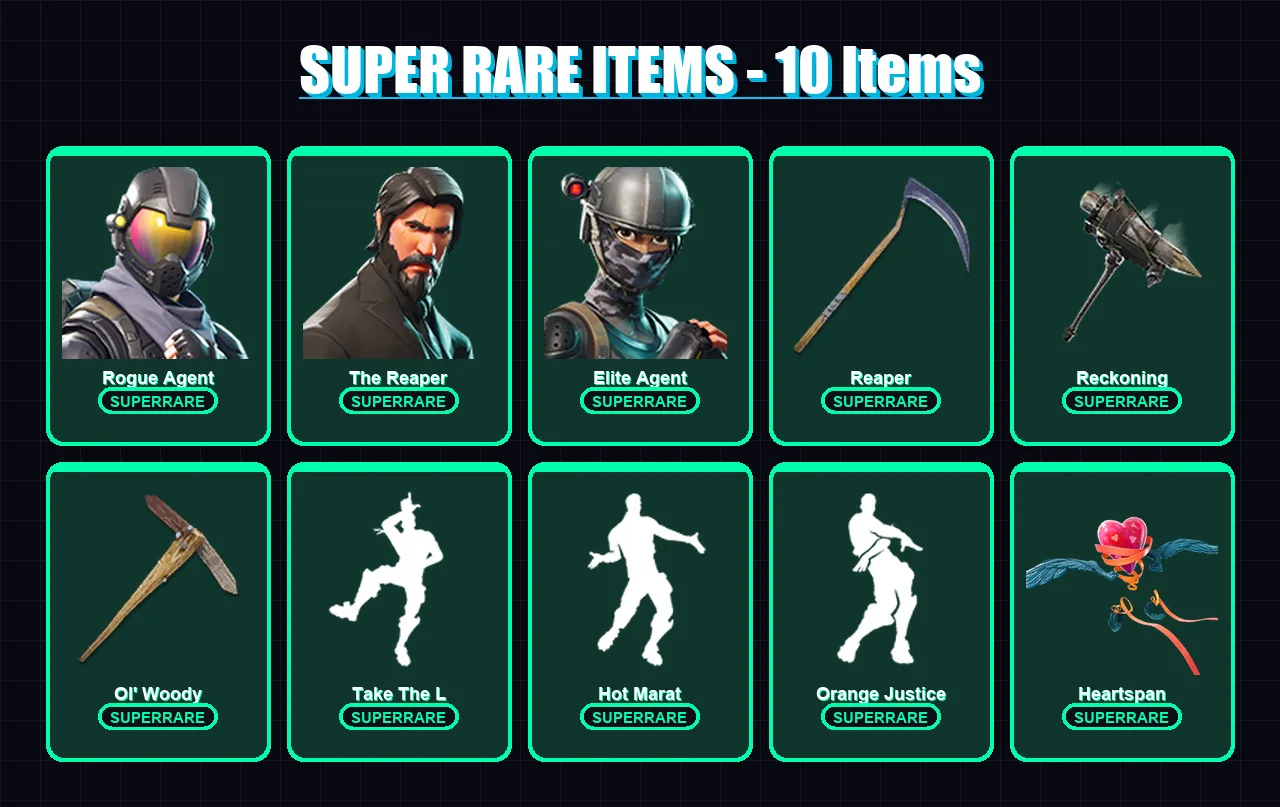 [PC/PSN] | Rogue Agent | The Reaper | Elite Agent | DJ Bop | A.I.M. | 117 skin | 119 pickaxe | 131 emote | 90 glider | Lv1232