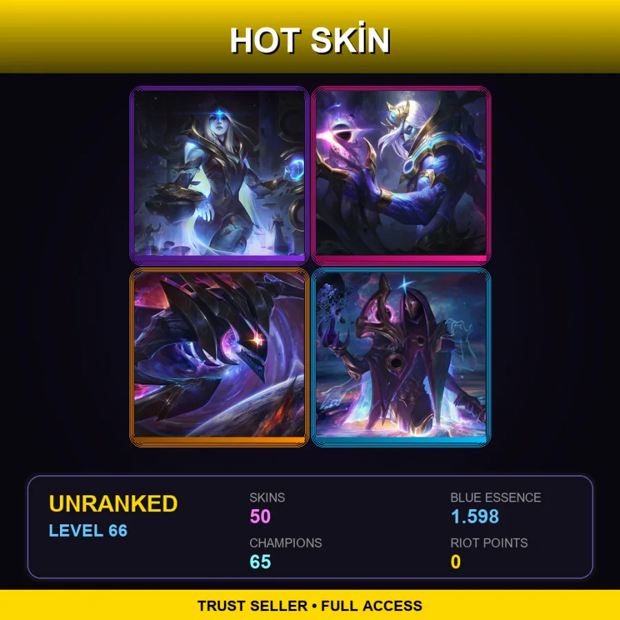 VN | Lv66 | Unranked | 50 Skin | 65 Champ — Vindicator Vayne