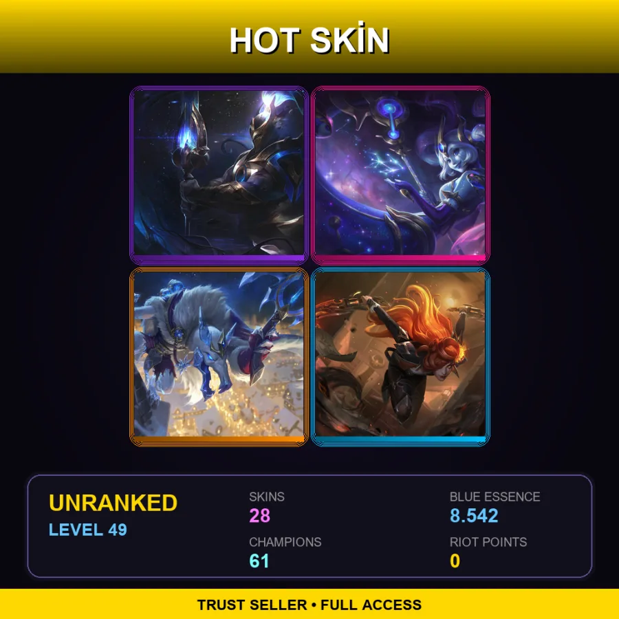 VN | Lv49 | Unranked | 28 Skin | 61 Champ