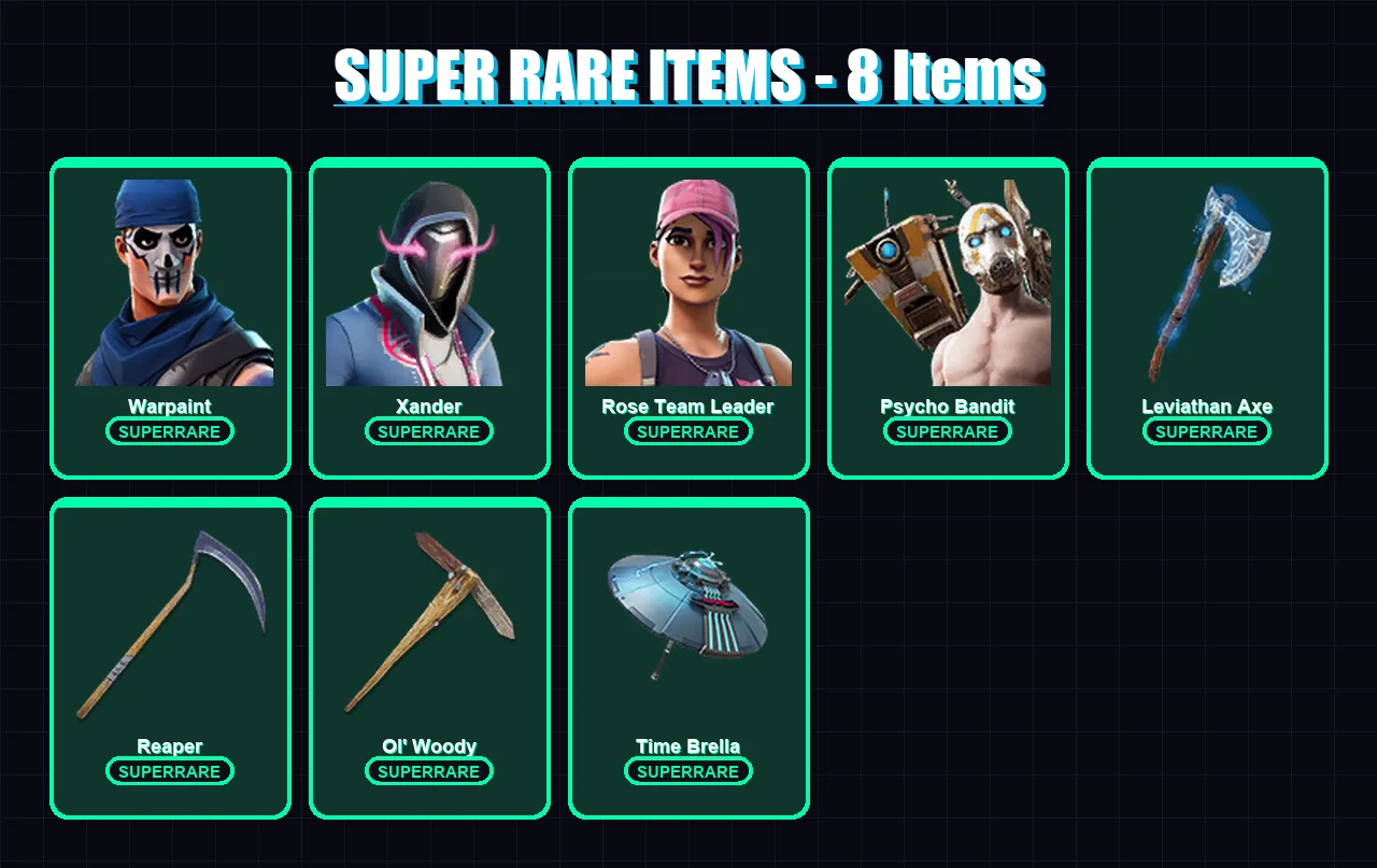 [PC/PSN] | Warpaint | Xander | Rose Team Leader | Psycho Bandit | Mandalorian | 335 skin | 298 pickaxe | 229 emote | 168 glider | Lv1959 — Fortnite account
