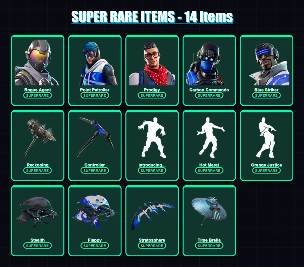 [PC/XBOX/PSN] | Rogue Agent | Ghoul Trooper | Skull Trooper  | Omega | Midas | 114 skin | 183 pickaxe | 160 emote | 167 glider | Lv3356