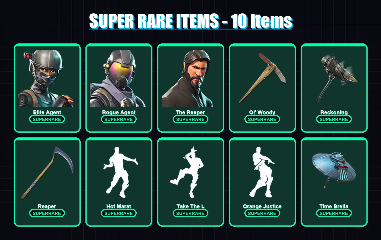 [PC/XBOX/PSN] | Elite Agent | Rogue Agent | The Reaper | Omega | Peter Griffin | 64 skin | 63 pickaxe | 63 emote | 80 glider | Lv1284