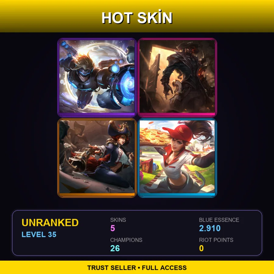 LAN | Lv35 | Unranked | 5 Skin | 26 Champ