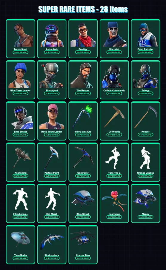 [PS4/PS5/PC] | Travis Scott | Astro Jack | Prodigy | Warpaint | Point Patroller | 157 skin | 131 pickaxe | 156 emote | 124 glider | Lv1768