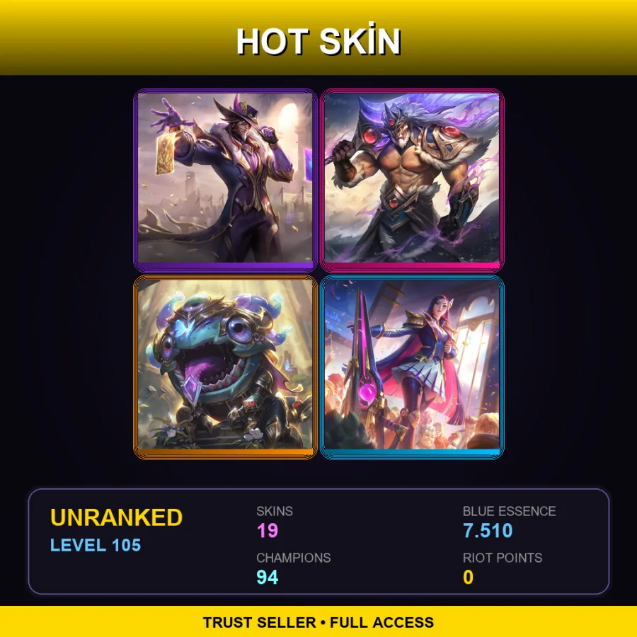 LAS | Lv105 | Unranked | 19 Skin | 94 Champ