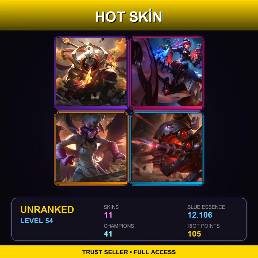 LAS | Lv54 | Unranked | 11 Skin | 41 Champ