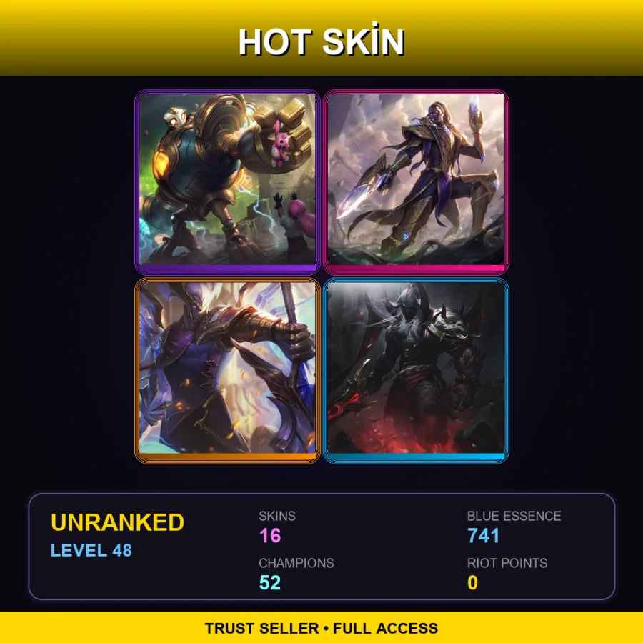 LAS | Lv48 | Unranked | 16 Skin | 52 Champ