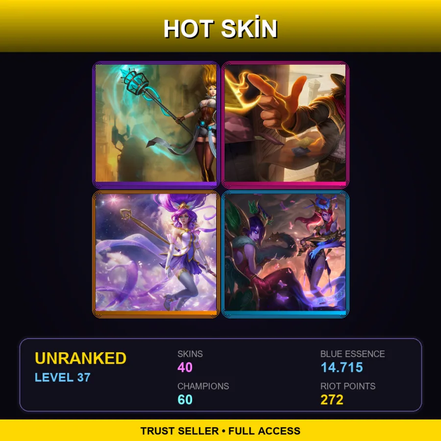 EUW | Lv37 | Unranked | 40 Skin | 60 Champ
