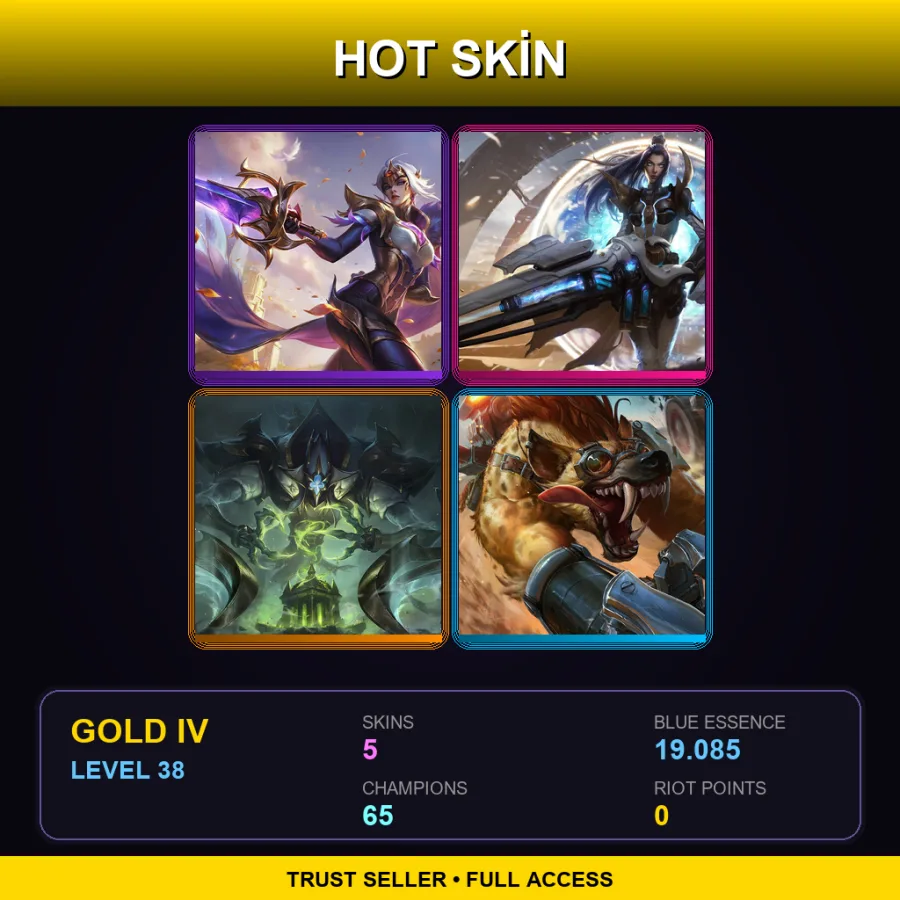 VN | Lv38 | Gold IV | 5 Skin | 65 Champ